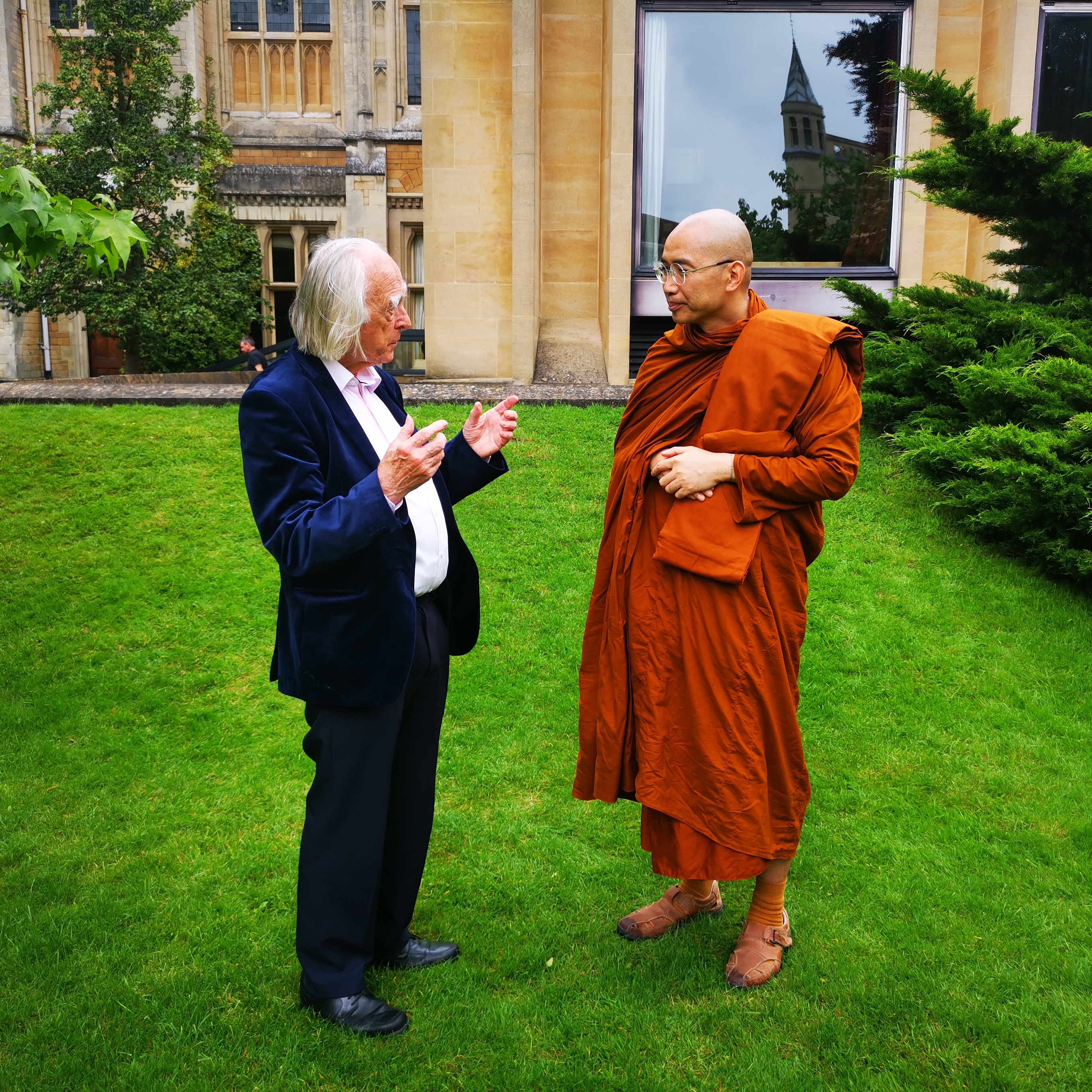 Prof Denis Noble with Monk